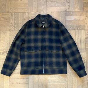 Madewell Men’s Plaid Zip-Front Jacket in Italian Fabric Size Small